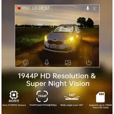 Car video recorder DDPAI Z40 GPS DUAL, 140°, WIFI, GPS, Front and Rear Cam, Black, 5 image
