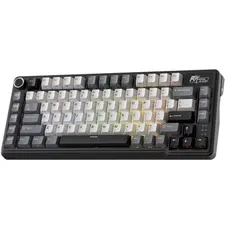 Royal Kludge RKL75-KB-XW RGB Mechanical Keyboard, Beige Switch, Hot Swappable, Wireless, Type-C, Bluetooth, 2.4GHz, Knight Black, 2 image