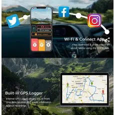 Car video recorder DDPAI Z40 GPS DUAL, 140°, WIFI, GPS, Front and Rear Cam, Black, 4 image