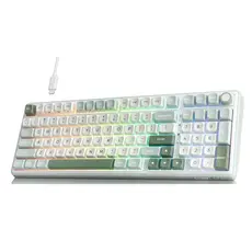 Royal Kludge RKR98PRO-SK-XW RGB Mechanical Keyboard, Beige Switch, Hot Swappable, Wired, Sky Cyan, 2 image