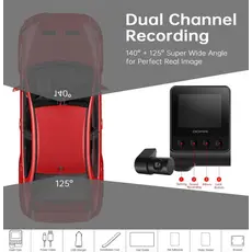 Car video recorder DDPAI Z40 GPS DUAL, 140°, WIFI, GPS, Front and Rear Cam, Black, 9 image