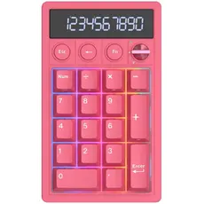 Royal Kludge RKM20-BR-YXZ RGB Mechanical Numpad, Violet Switch, Hot Swappable, Wireless, Type-C, Bluetooth, 2.4GHz, Berry Red