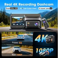 Car video recorder DDPAI Z60T, 140°, 4K UHD, WIFI, GPS, Bluetooth, Three-Channel Dashcam, Black, 5 image