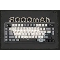 Royal Kludge RKL75-KB-XW RGB Mechanical Keyboard, Beige Switch, Hot Swappable, Wireless, Type-C, Bluetooth, 2.4GHz, Knight Black, 3 image