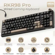 Royal Kludge RKR98PRO-PT-XW RGB Mechanical Keyboard, Beige Switch, Hot Swappable, Wired, Phantom, 7 image