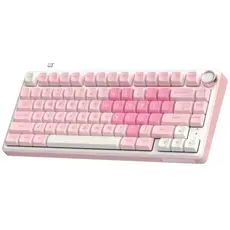 Royal Kludge RKR75-PM-XW RGB Mechanical Keyboard, Beige Switch, Hot Swappable, Wired, USB, Pink Melody, 2 image