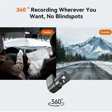 Car Video Recorder DDPAI N1 Dual 1296P FHD Dash Cam 135°, WIFI Front and Rear Cam, Black, 6 image