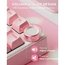 Royal Kludge RKR75-PM-XH RGB Mechanical Keyboard, Cream Switch, Hot Swappable, Wired, USB, Pink Melody, 10 image