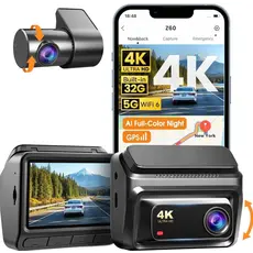 Car video recorder DDPAI Z60 2026 4K Dashcam 140°, WIFI GPS, Bluetooth Front and Rear Cam, Black, 9 image
