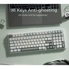Royal Kludge RKR98PRO-SK-XW RGB Mechanical Keyboard, Beige Switch, Hot Swappable, Wired, Sky Cyan, 8 image