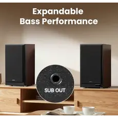 Speaker Edifier R2750DB MKII, 144W, HDMI eARC, Optical, Coaxial, Line In, Bluetooth, Powered Bookshelf Speakers, Walnut, 5 image