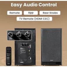 Speaker Edifier R2750DB MKII, 144W, HDMI eARC, Optical, Coaxial, Line In, Bluetooth, Powered Bookshelf Speakers, Walnut, 7 image