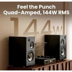 Speaker Edifier R2750DB MKII, 144W, HDMI eARC, Optical, Coaxial, Line In, Bluetooth, Powered Bookshelf Speakers, Black, 9 image