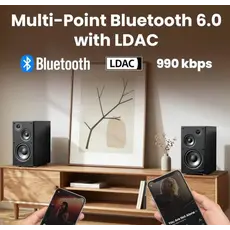 Speaker Edifier R2750DB MKII, 144W, HDMI eARC, Optical, Coaxial, Line In, Bluetooth, Powered Bookshelf Speakers, Black, 10 image