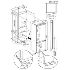 Built-in refrigerator Electrolux ENA7TE75S BI Bottom-Freezer 188.4x69.6x54.9 376 LT TwinTech Total No Frost White, 5 image