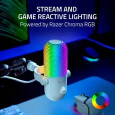 Razer gaming microphone Seiren V3 Chroma, Uni, RGB, USB-A, 2m, white, 4 image