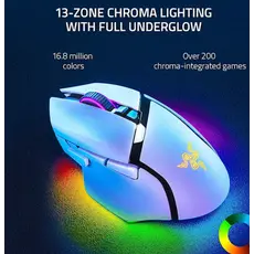 Mouse Razer Basilisk V3 Pro, RGB, USB-A/WL/BT, White, 2 image