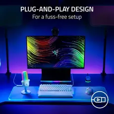 Razer gaming microphone Seiren V3 Chroma, Uni, RGB, USB-A, 2m, white, 3 image