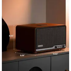 Edifier S300 80W Speaker, Bluetooth, WiFi (Apple AirPlay), Type-C, AUX, Hi-Fi Tabletop Speaker, Hi-Res Audio LDAC Brown, 3 image