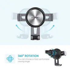 Car Phone Holder UGREEN LP130 (50564) Gravity Drive Air Vent Mount Phone Holder Gray, 3 image