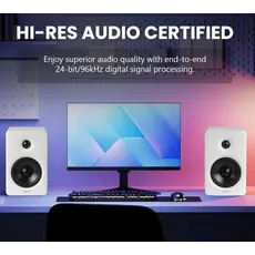 Edifier M90 Speakers, 100W, HDMI eARC, Optical, Type-C, AUX, Bluetooth, Compact Active Speaker, White, 9 image