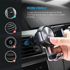 Car Phone Holder UGREEN LP130 (50564) Gravity Drive Air Vent Mount Phone Holder Gray, 5 image