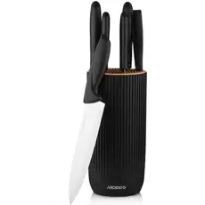 Set of knives ARDESTO Gemini, 7pcs, stainless steel, plastic, black 767637177948
