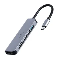 Adapter Gembird A-CM-COMBO6-02 USB Type-C 6-in-1 multi-port Adapter (Hub+HDMI+card reader)