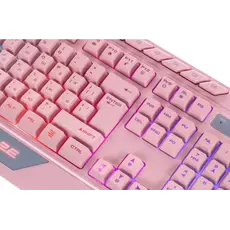 Keyboard 2E GAMING Membrane keyboard KG315 110key, USB-A, EN/RU, RGB, pink, 2 image