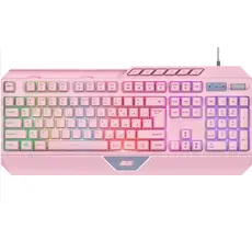 Keyboard 2E GAMING Membrane keyboard KG315 110key, USB-A, EN/RU, RGB, pink