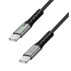 Cable Logilink CU0423 USB Type-C 100W 480Mbps LED nylon metal Black 1.5m
