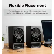 Edifier R20BT speaker, 5W, Type-C Audio, AUX, Bluetooth, Black., 8 image