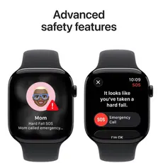 Smartwatch Apple Watch Series 11 GPS 42mm Jet Black Aluminium Case with Black Sport Band - S/M (MEQT4RK/A), 4 image