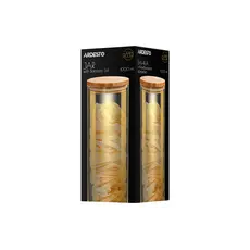 Ardesto Jar Golden Moon, 1000ml, glass, bamboo, round, golden, 5 image