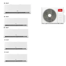TCL MULTI SPLIT AIR CONDITIONER FMA-42I5HD/DVO OUTDOOR + FMA-09CHSD/TPH11I (2pcs) + FMA-12CHSD/TPH11I (2pcs) + FMA-18CHSD/TPH11I (165-220m2) Inverter R32