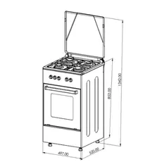 Stove Oz OE 5040 W / 4Gas / Electric Oven / 50x50x85cm / FFD / White, 2 image