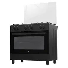 Gas stove Oz OE 9050 BL / 4Gas + 1WOK / Electric Oven / 90x60x85cm / FFD / Matte Black