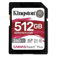 Kingston 512GB Canvas React Plus SD Card | Up to 280MB/s | High Performance Photography | Class 10 UHS-II