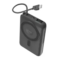 Portable Charger Ttec Recharger M LCD 10000mAh MagSafe compatible PD20W Power Bank With USB-C and Stand Black 2BB230GR
