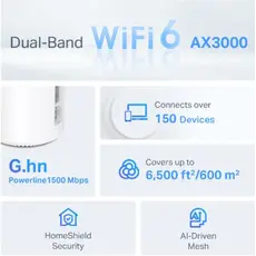 Router TP-link Deco PX50(3-pack) AX3000+G1500 Whole Home Powerline Mesh Wi-Fi 6 System, 6 image