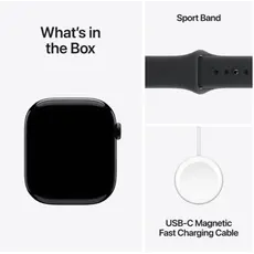 Smartwatch Apple Watch Series 11 GPS 42mm Jet Black Aluminium Case with Black Sport Band - S/M (MEQT4RK/A), 3 image