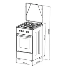 Oven Oz OG 5040 W / 4Gas / Gas Oven / 50x50x85cm / FFD / White, 3 image