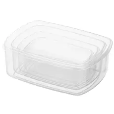 ARDESTO Set of food storage containers Fresh 0.25/0.5/0.75/1.2l, plastic, rectangular, beige, 4 image