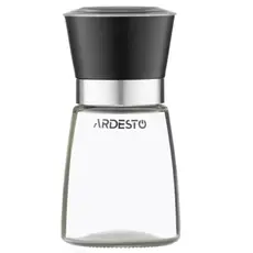 Ardesto Salt and Pepper Mill Gemini, 180ml, glass, plastic, transparent, black, 2 image