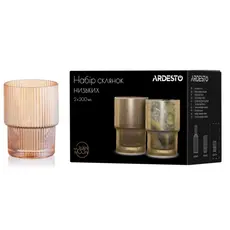 Ardesto Low glasses set, 200ml, 2pcs, glass, golden, 3 image