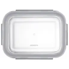 Container Ardesto Food storage container Gemini 0.38l, borosilicate glass, plastic, rectangular, transparent, 2 image
