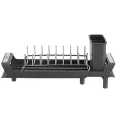 Dish dryer ARDESTO with stand Minimalism 46.5x19.5x9.5cm, plastic, chrome plated iron, steel, dark grey 767637184304, 2 image