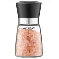 Ardesto Salt and Pepper Mill Gemini, 180ml, glass, plastic, transparent, black