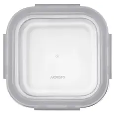 Container Ardesto Food storage container Gemini 0.31l, borosilicate glass, plastic, square, transparent, 2 image