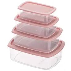 Set of food storage containers ARDESTO Fresh 0.25/0.5/0.75/1.2l, plastic, rectangular, pink, 2 image